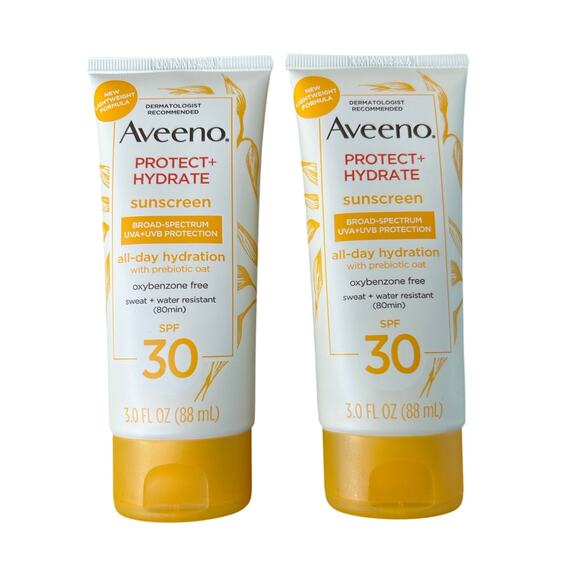 Aveeno Protect + Hydrate SPF 30 Broad Spectrum Sunscreen LOT of 2, 3.0 Fl Oz - Picture 1 of 7